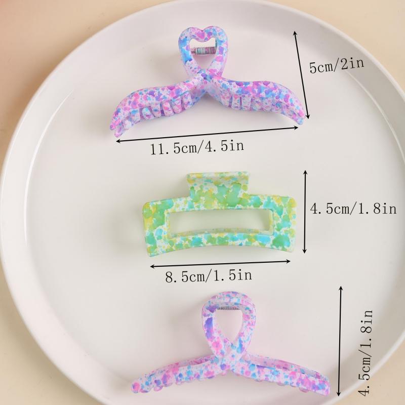 Colorful Ink Mark Hair Claw Style Hair Claw Nonslip Ponytail Shark Claw