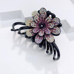 Colorful Rhinestone Flower Hair Claw Clip Octopus Hair Claw for Women Girls