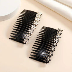 Faux Pearl Rhinestone Hair Comb Set