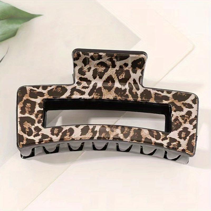 Leopard Print Hollow Hair Claw Large Hair Clip Hair Accessories