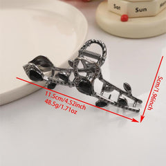 Crystal Leaf Hair Claw Clip Rhinestone Hair Claw Nonslip Ponytail Holder