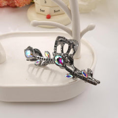 Crystal Leaf Hair Claw Clip Rhinestone Hair Claw Nonslip Ponytail Holder