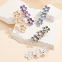 5pcs Pearl Flower Hairclip Barrette Hairpin Snap Clip Party Prom