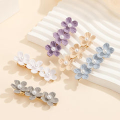 5pcs Pearl Flower Hairclip Barrette Hairpin Snap Clip Party Prom