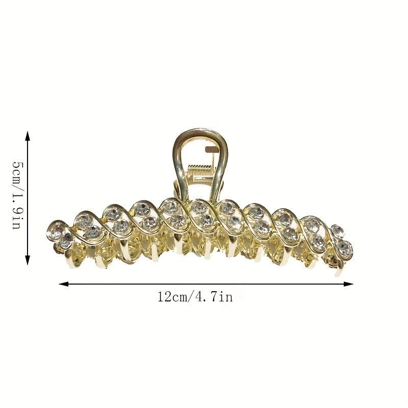 Rhinestone Hair Claw Nonslip Ponytail Holder for Women