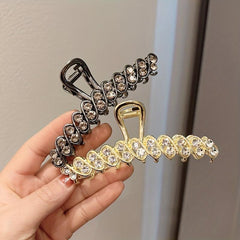 Rhinestone Hair Claw Nonslip Ponytail Holder for Women