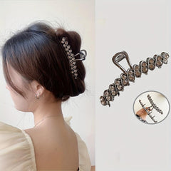 Rhinestone Hair Claw Nonslip Ponytail Holder for Women