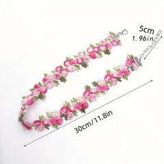 2pcs Floral Choker Necklace Clavicle Chain for Women