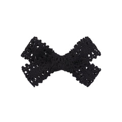 Hollow Knitted Bow Hair Clip Duck Billed Clip for Side Hair Bang