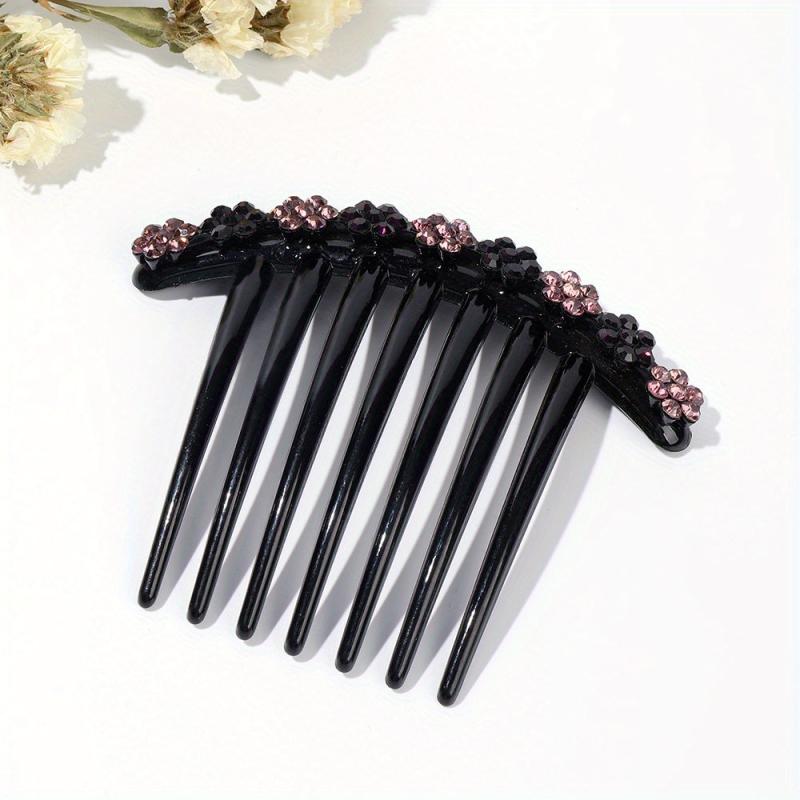 Vintage Rhinestone Flower Hair Comb Pin