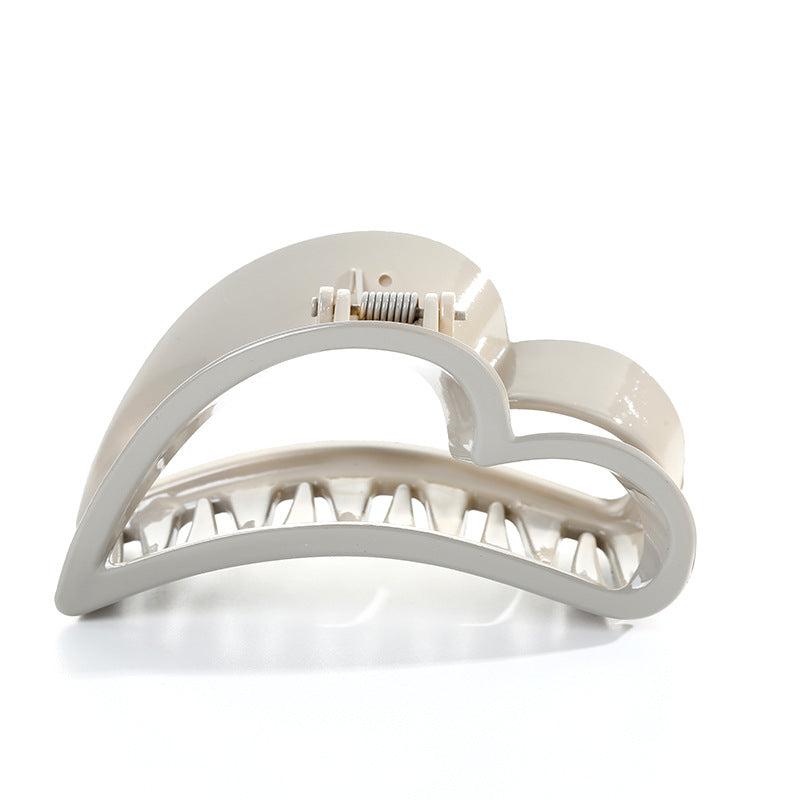 Glossy Plastic Hollow Heart Shape Hair Claw Large Shark Claw Hair Accessories