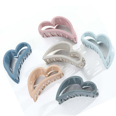 Glossy Plastic Hollow Heart Shape Hair Claw Large Shark Claw Hair Accessories