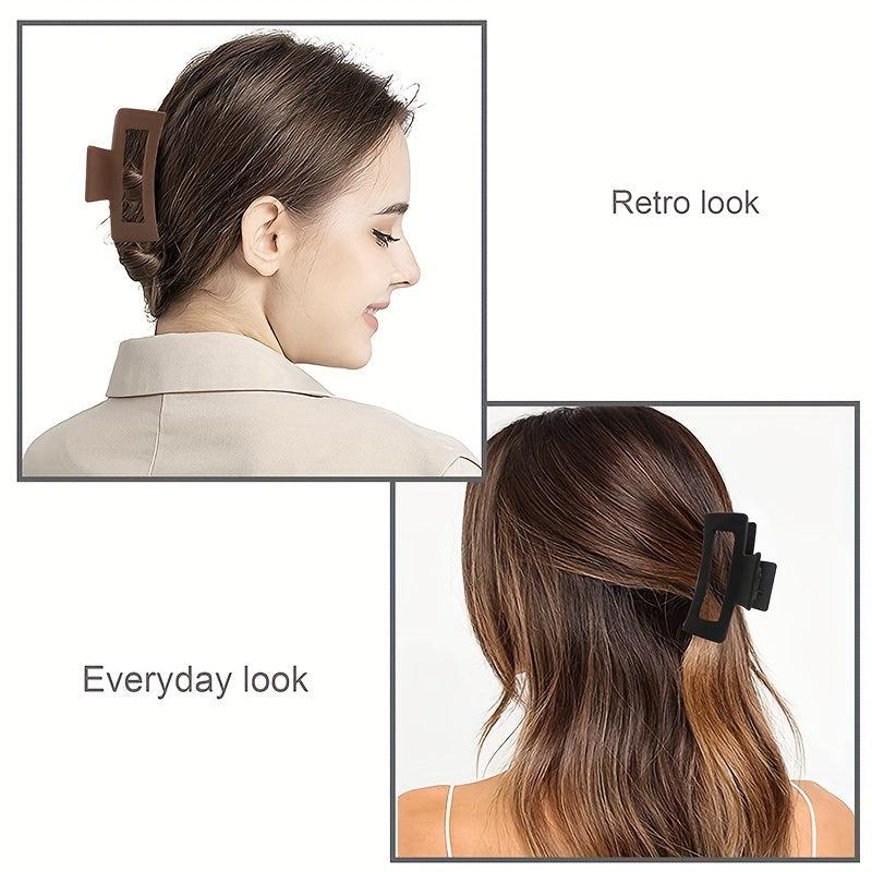 Matte Rectangle Geometric Hair Claw Clip Non Slip Strong Grip Hair Jaw Clip