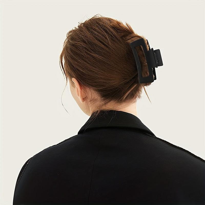 Matte Rectangle Geometric Hair Claw Clip Non Slip Strong Grip Hair Jaw Clip