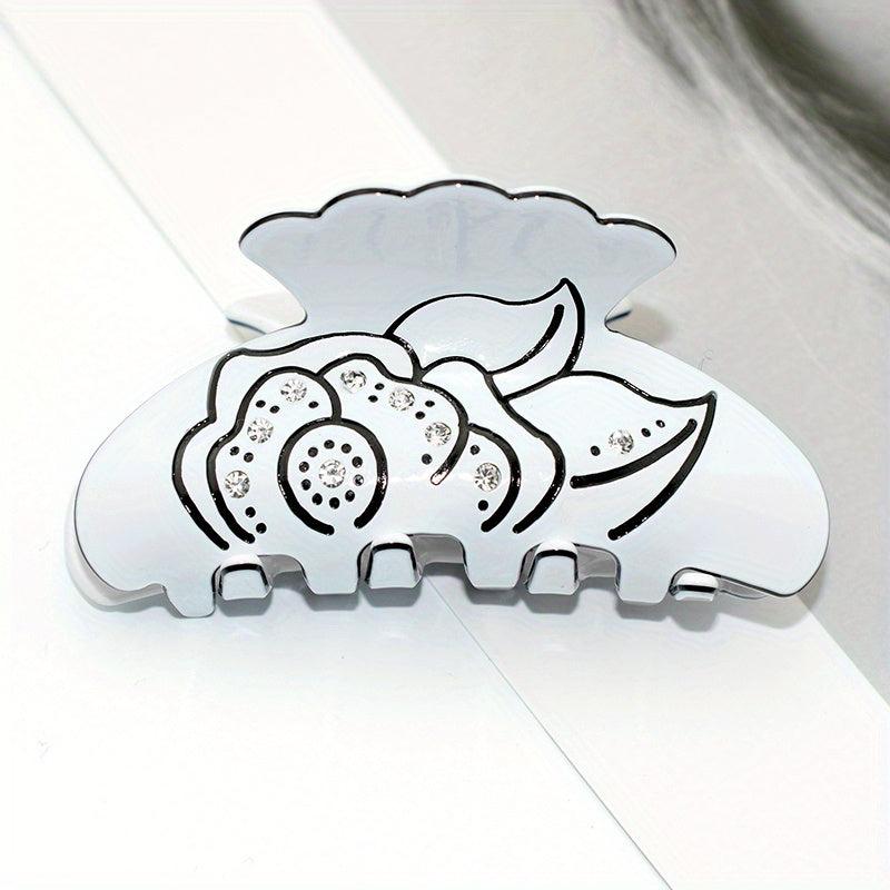 Acrylic Flower Hair Claw Clips Rhinestone Ponytail Holder Women Girls Hair Clip