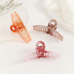 3pcs Beaded Hair Claw Gradient Hair Claw Nonslip Ponytail Holder