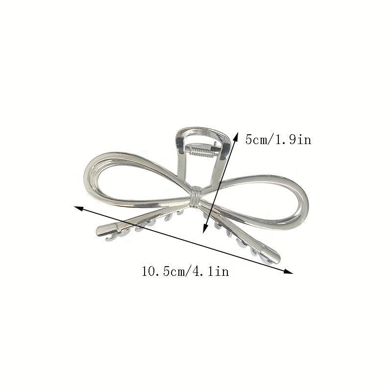 Alloy Ribbon Bow Hair Claw Metal Hair Claw Style Nonslip Ponytail Holder