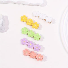 5pcs Candy Flower Hair Clip Duck Billed Clip For Hair Bang Braids