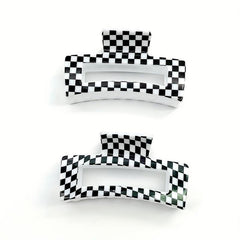 Plaid Pattern Hollow Hair Claw Shark Claw Hair Accessories