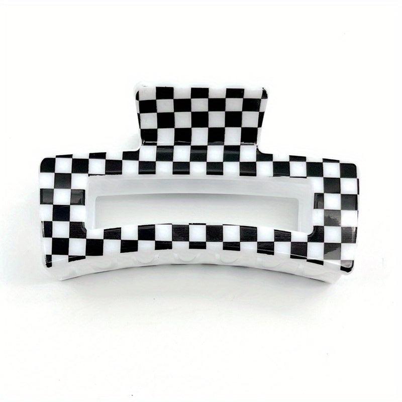 Plaid Pattern Hollow Hair Claw Shark Claw Hair Accessories