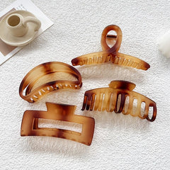 4pcs Tortoiseshell Hair Claw Clips for Women Oversize Matte Hair Clips