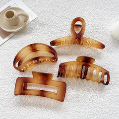 4pcs Tortoiseshell Hair Claw Clips for Women Oversize Matte Hair Clips