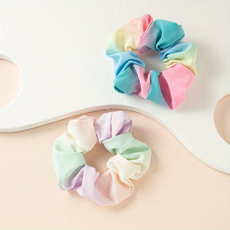 2pcs Tie Dye Scrunchies Hair Tie Ponytail Holder for Women Girls