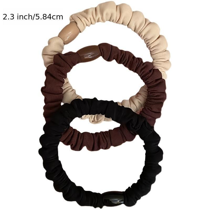 10pcs Ruched Hair Tie Scrunchies Elastic Hair Bands Ponytail Holder