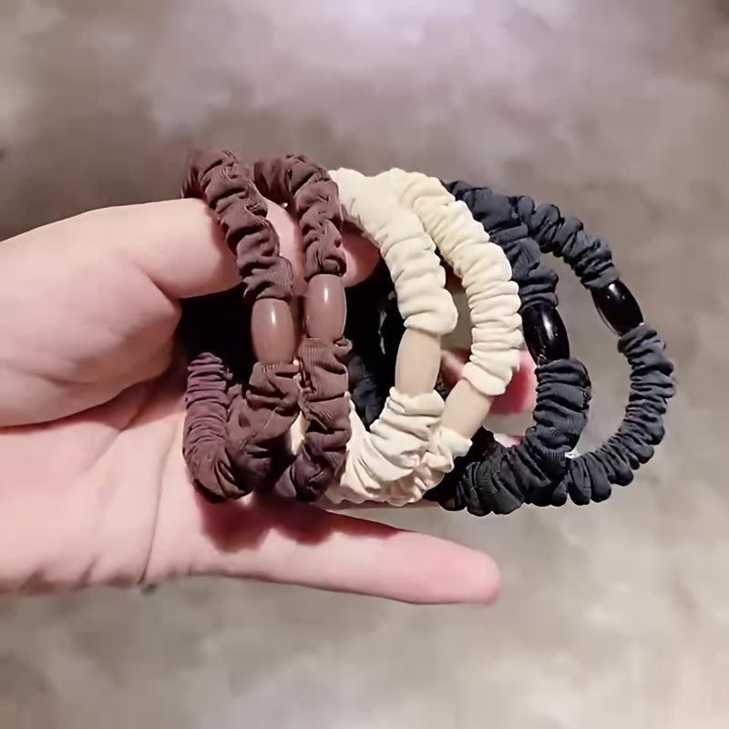 10pcs Ruched Hair Tie Scrunchies Elastic Hair Bands Ponytail Holder