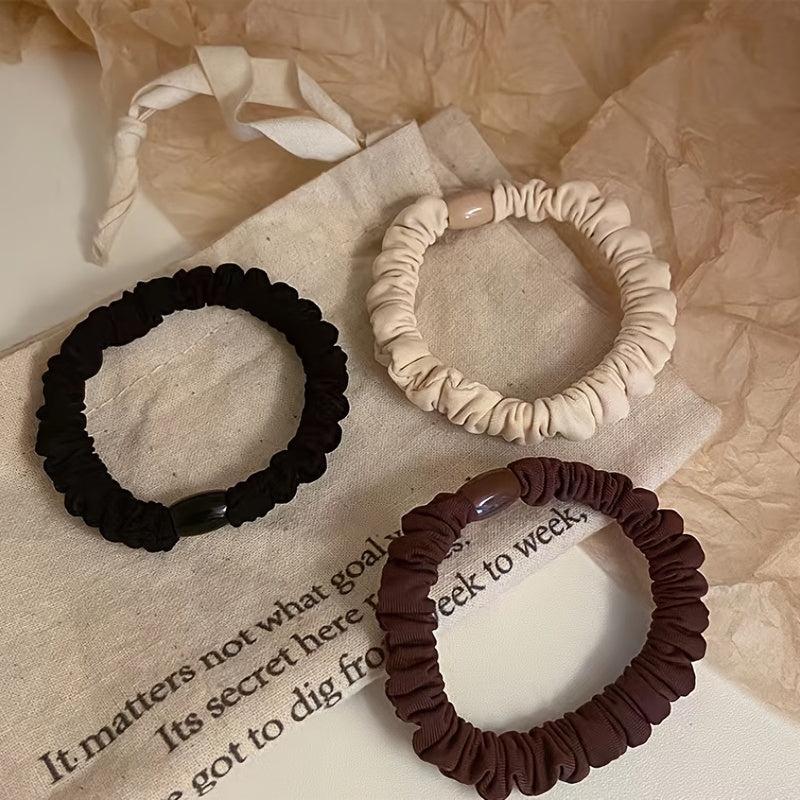10pcs Ruched Hair Tie Scrunchies Elastic Hair Bands Ponytail Holder