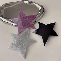 Y2K Star Glitter Hair Clip Barrette for Girls Acrylic Ponytail Holder