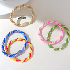 5pcs Rainbow Hair Tie Bracelet Braided Hair Rope Ponytail Holder Women Girls