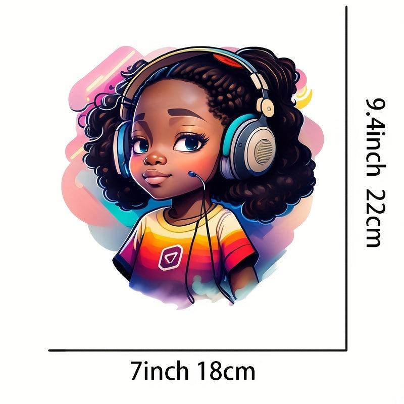 Dark Women Pattern Iron on Heat Transfer Stickers DIY Clothing T-shirt