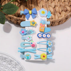 14pcs Girls Hair Clip Resin Flower Fruit Duck Billed Clip