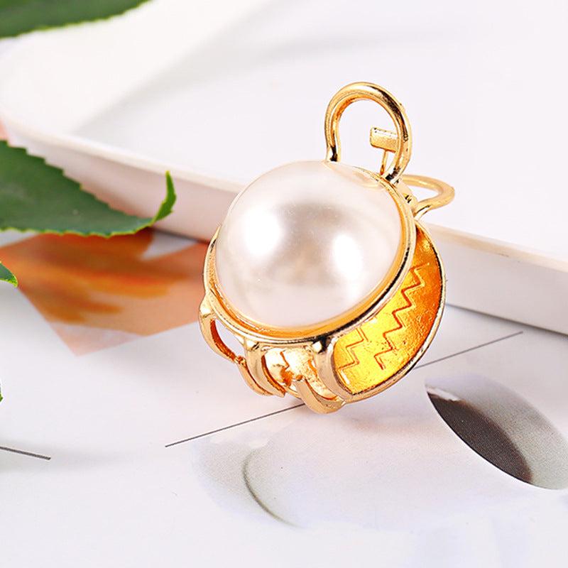 Glitter Faux Pearl Hair Claw Clip Non-slip Women Girls Hair Claw