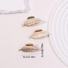 3pcs Leaf Shaped Hair Claw Ponytail Holder