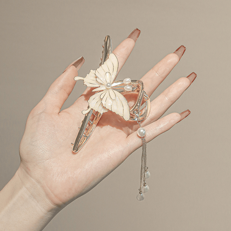 Butterfly Hair Claw With Tassel Ponytail Shark Claw Hair Accessories