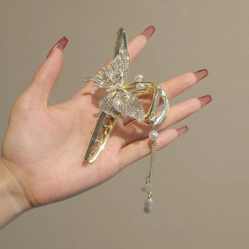 Butterfly Hair Claw With Tassel Ponytail Shark Claw Hair Accessories