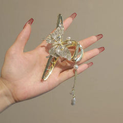 Butterfly Hair Claw With Tassel Ponytail Shark Claw Hair Accessories