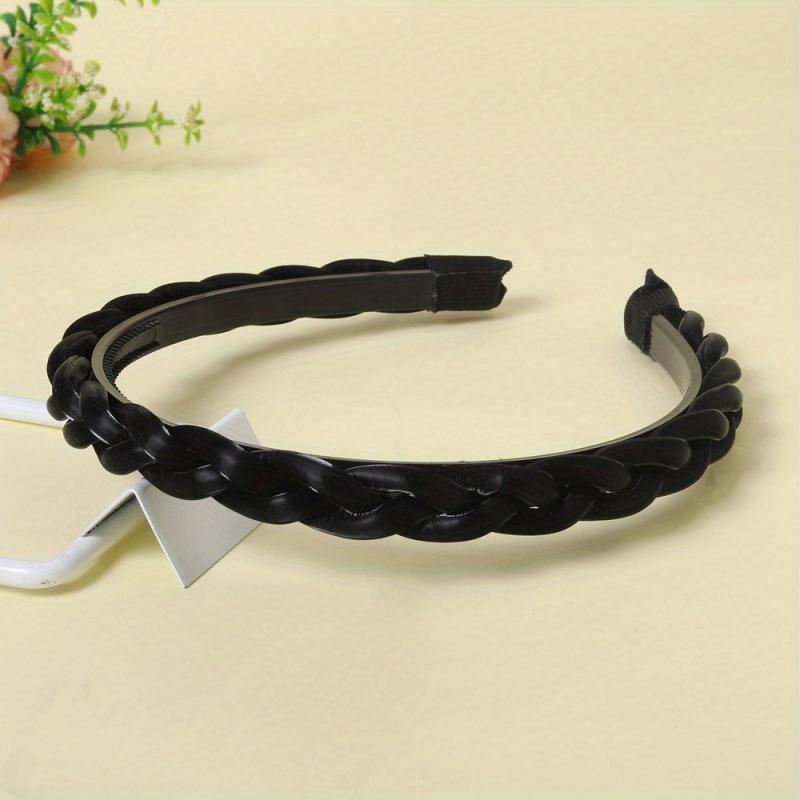 PU Leather Braided Headband for Women Girls