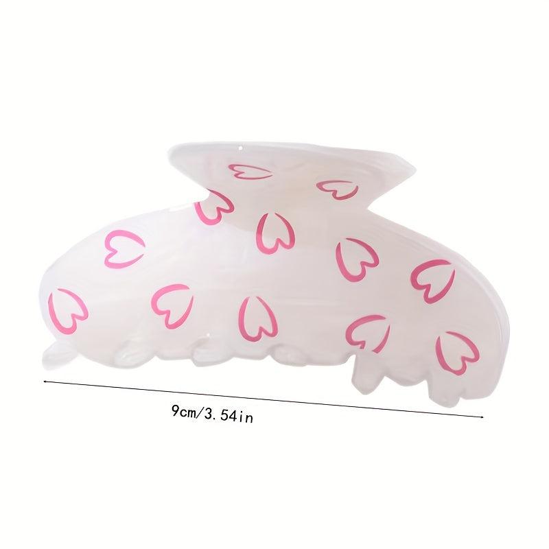 Cartoon Print Hair Claw Clip Boho Acetate Banana Clip Hair Accessory