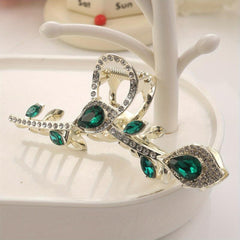 Vintage Rhinestone Hair Claw Glitter Hair Claw Nonslip Ponytail Holder