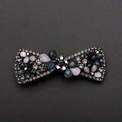 Vintage Rhinestone Flower Side Clip French Barrette Hair Accessories
