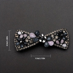 Vintage Rhinestone Flower Side Clip French Barrette Hair Accessories