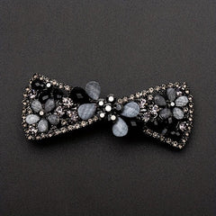 Vintage Rhinestone Flower Side Clip French Barrette Hair Accessories