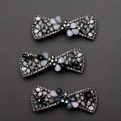 Vintage Rhinestone Flower Side Clip French Barrette Hair Accessories