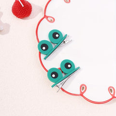 2pcs Cartoon Flog Eyes Decor Hair Clip for Girls