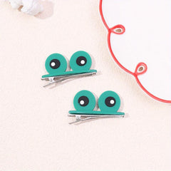 2pcs Cartoon Flog Eyes Decor Hair Clip for Girls