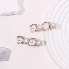 2pcs Faux Pearl Duck Billed Hair Clip for Women