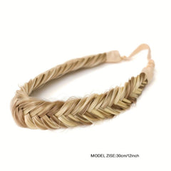 Braided Headband Synthetic Elastic Hairpiece For Women Girls